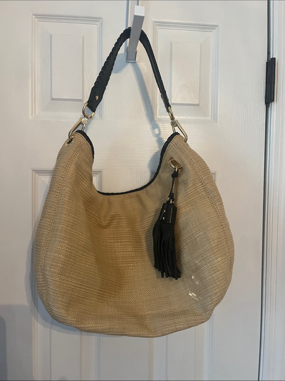 Michael Kors Hobo Bag with Black Trim and Tassel